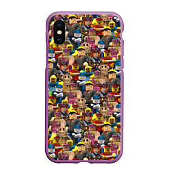 Чехол iPhone XS Max матовый ROBLOX, цвет: 3D-фиолетовый