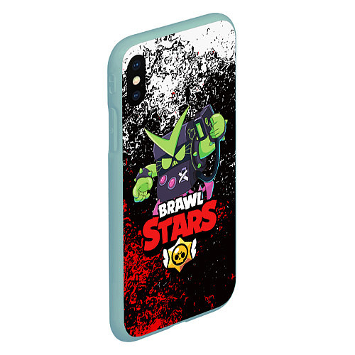 Чехол iPhone XS Max матовый BRAWL STARS VIRUS 8-BIT / 3D-Мятный – фото 2