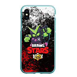 Чехол iPhone XS Max матовый BRAWL STARS VIRUS 8-BIT, цвет: 3D-мятный