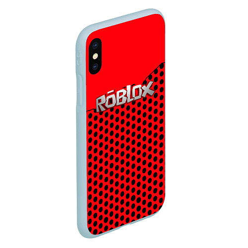 Чехол iPhone XS Max матовый Roblox Red / 3D-Голубой – фото 2
