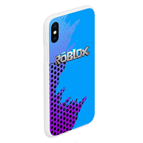 Чехол iPhone XS Max матовый Roblox / 3D-Белый – фото 2