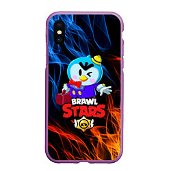 Чехол iPhone XS Max матовый BRAWL STARS MRP, цвет: 3D-фиолетовый