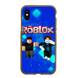 Чехол iPhone XS Max матовый ROBLOX, цвет: 3D-коричневый