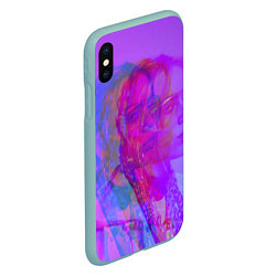 Чехол iPhone XS Max матовый Billie Glitch Пастель, цвет: 3D-мятный — фото 2