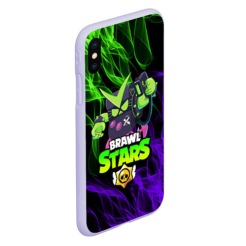 Чехол iPhone XS Max матовый BRAWL STARS VIRUS 8-BIT / 3D-Светло-сиреневый – фото 2