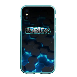 Чехол iPhone XS Max матовый Roblox Neon Hex, цвет: 3D-мятный