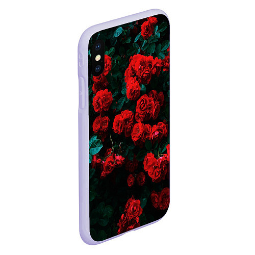 Чехол iPhone XS Max матовый Розы / 3D-Светло-сиреневый – фото 2