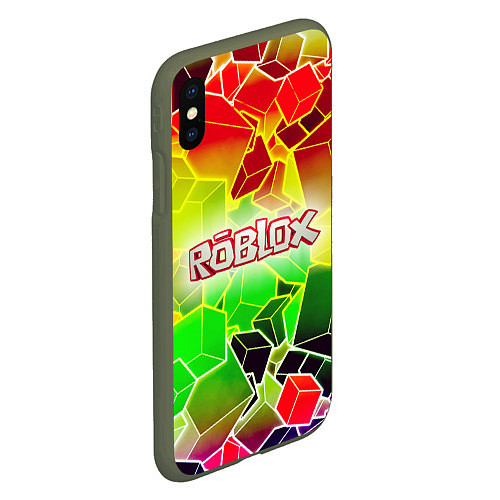 Чехол iPhone XS Max матовый Роблокс / 3D-Темно-зеленый – фото 2