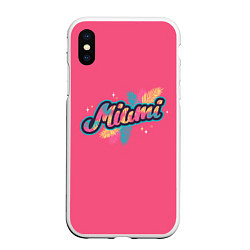 Чехол iPhone XS Max матовый Майами Miami, цвет: 3D-белый