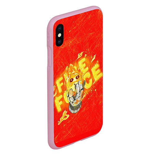 Чехол iPhone XS Max матовый Fire Force / 3D-Розовый – фото 2