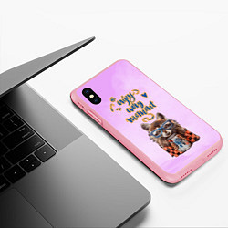Чехол iPhone XS Max матовый Енот, цвет: 3D-баблгам — фото 2