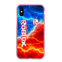 Чехол iPhone XS Max матовый ROBLOX, цвет: 3D-розовый