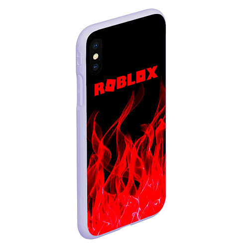 Чехол iPhone XS Max матовый ROBLOX / 3D-Светло-сиреневый – фото 2