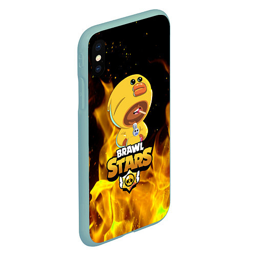 Чехол iPhone XS Max матовый Brawl stars sally leon / 3D-Мятный – фото 2