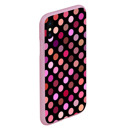 Чехол iPhone XS Max матовый Горох / 3D-Розовый – фото 2