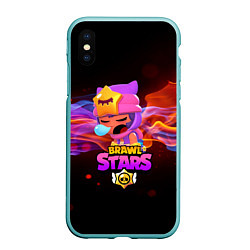 Чехол iPhone XS Max матовый BRAWL STARS SANDY, цвет: 3D-мятный