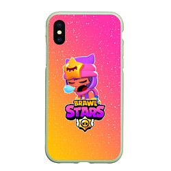 Чехол iPhone XS Max матовый BRAWL STARS SANDY, цвет: 3D-салатовый