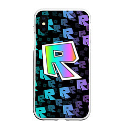 Чехол iPhone XS Max матовый ROBLOX, цвет: 3D-белый