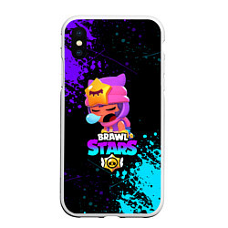 Чехол iPhone XS Max матовый BRAWL STARS SANDY, цвет: 3D-белый