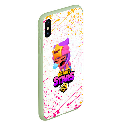 Чехол iPhone XS Max матовый BRAWL STARS SANDY / 3D-Салатовый – фото 2