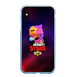 Чехол iPhone XS Max матовый BRAWL STARS SANDY, цвет: 3D-голубой