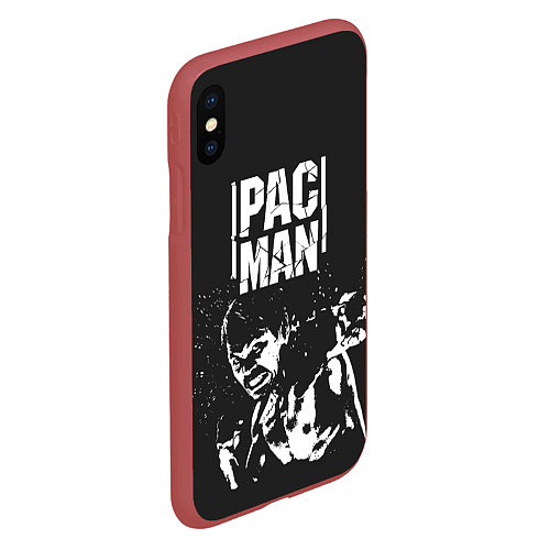 Чехол iPhone XS Max матовый Pac Man / 3D-Красный – фото 2