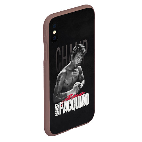 Чехол iPhone XS Max матовый Manny Pacquiao / 3D-Коричневый – фото 2