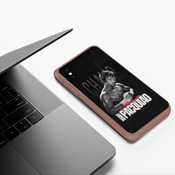 Чехол iPhone XS Max матовый Manny Pacquiao, цвет: 3D-коричневый — фото 2