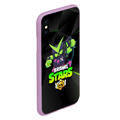 Чехол iPhone XS Max матовый BRAWL STARS VIRUS 8-BIT / 3D-Сиреневый – фото 2