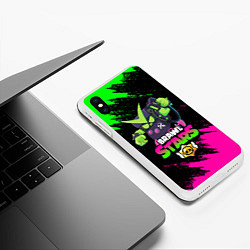 Чехол iPhone XS Max матовый BRAWL STARS VIRUS 8-BIT, цвет: 3D-белый — фото 2