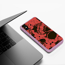 Чехол iPhone XS Max матовый Черепа, цвет: 3D-сиреневый — фото 2