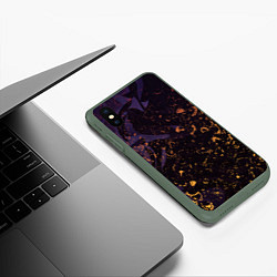 Чехол iPhone XS Max матовый Flame in the night, цвет: 3D-темно-зеленый — фото 2