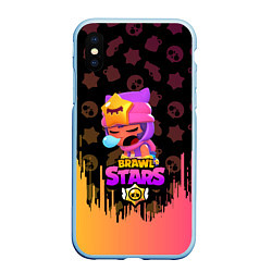 Чехол iPhone XS Max матовый BRAWL STARS SANDY, цвет: 3D-голубой