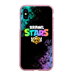 Чехол iPhone XS Max матовый Brawl Stars, цвет: 3D-розовый