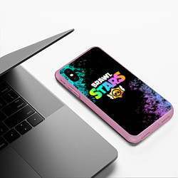 Чехол iPhone XS Max матовый Brawl Stars, цвет: 3D-розовый — фото 2