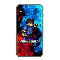 Чехол iPhone XS Max матовый Minecraft Майнкрафт