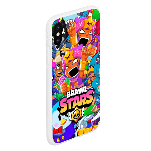 Чехол iPhone XS Max матовый BRAWL STARS SANDY / 3D-Белый – фото 2