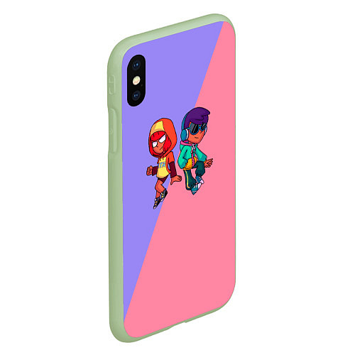 Чехол iPhone XS Max матовый Leon and Nita / 3D-Салатовый – фото 2