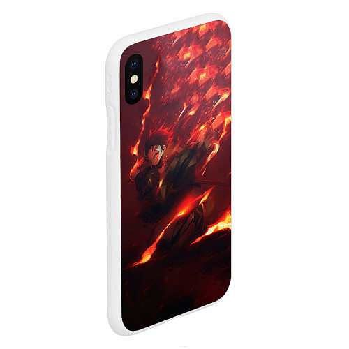 Чехол iPhone XS Max матовый Танджиро Камадо / 3D-Белый – фото 2