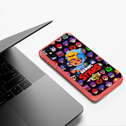 Чехол iPhone XS Max матовый BRAWL STARS, цвет: 3D-красный — фото 2