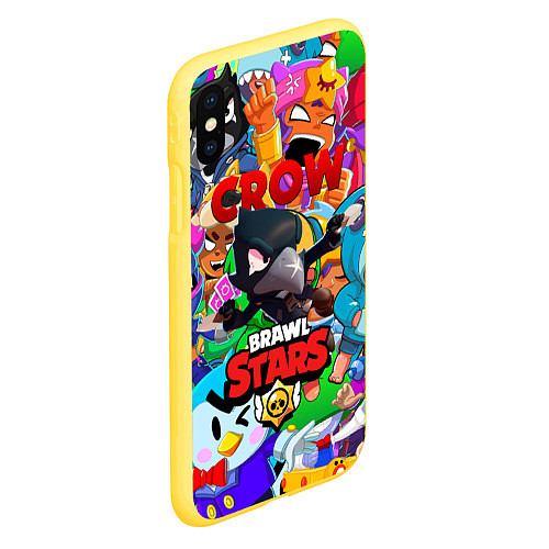 Чехол iPhone XS Max матовый BRAWL STARS CROW / 3D-Желтый – фото 2
