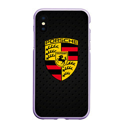 Чехол iPhone XS Max матовый PORSCHE, цвет: 3D-светло-сиреневый