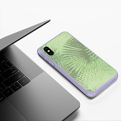 Чехол iPhone XS Max матовый В джунгли, цвет: 3D-светло-сиреневый — фото 2