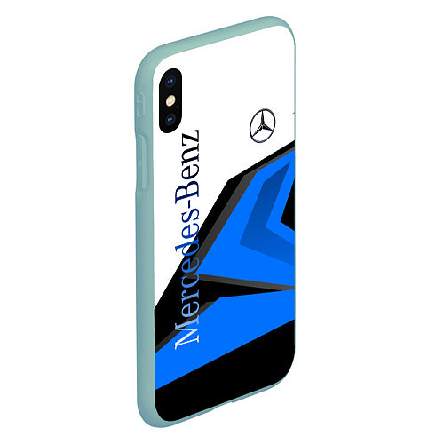 Чехол iPhone XS Max матовый Mercedes-Benz / 3D-Мятный – фото 2