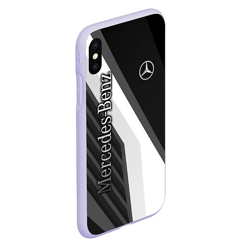 Чехол iPhone XS Max матовый Mercedes-Benz / 3D-Светло-сиреневый – фото 2