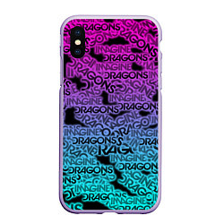 Чехол iPhone XS Max матовый Imagine Dragons, цвет: 3D-светло-сиреневый