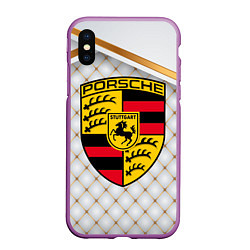 Чехол iPhone XS Max матовый PORSCHE, цвет: 3D-фиолетовый