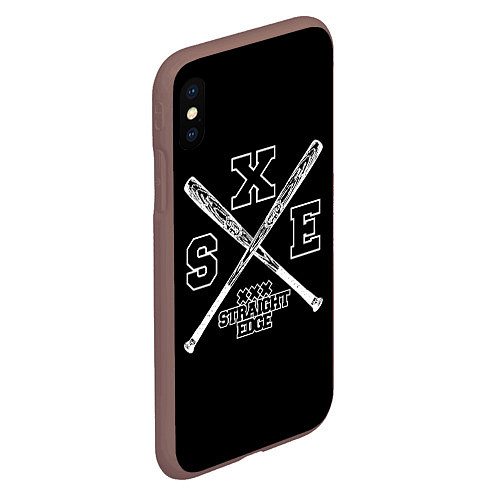 Чехол iPhone XS Max матовый Straight edge / 3D-Коричневый – фото 2