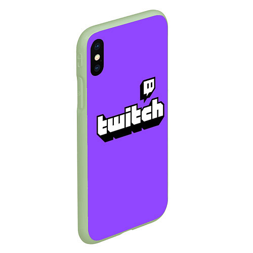 Чехол iPhone XS Max матовый Twitch / 3D-Салатовый – фото 2