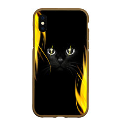 Чехол iPhone XS Max матовый Грозовой кошак